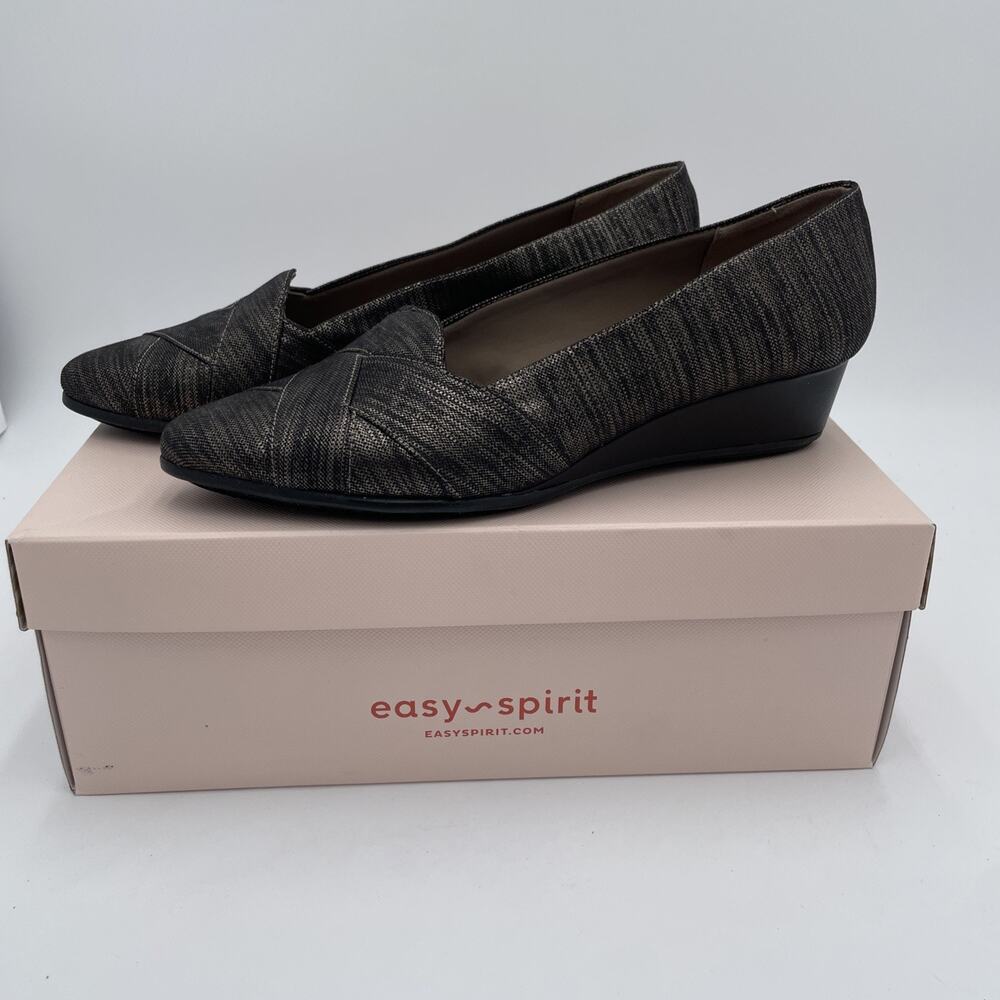 Easy Spirit E360 Women’s 8.5 Loafer Slip-on Shoes Brown Metallic & Black Classic